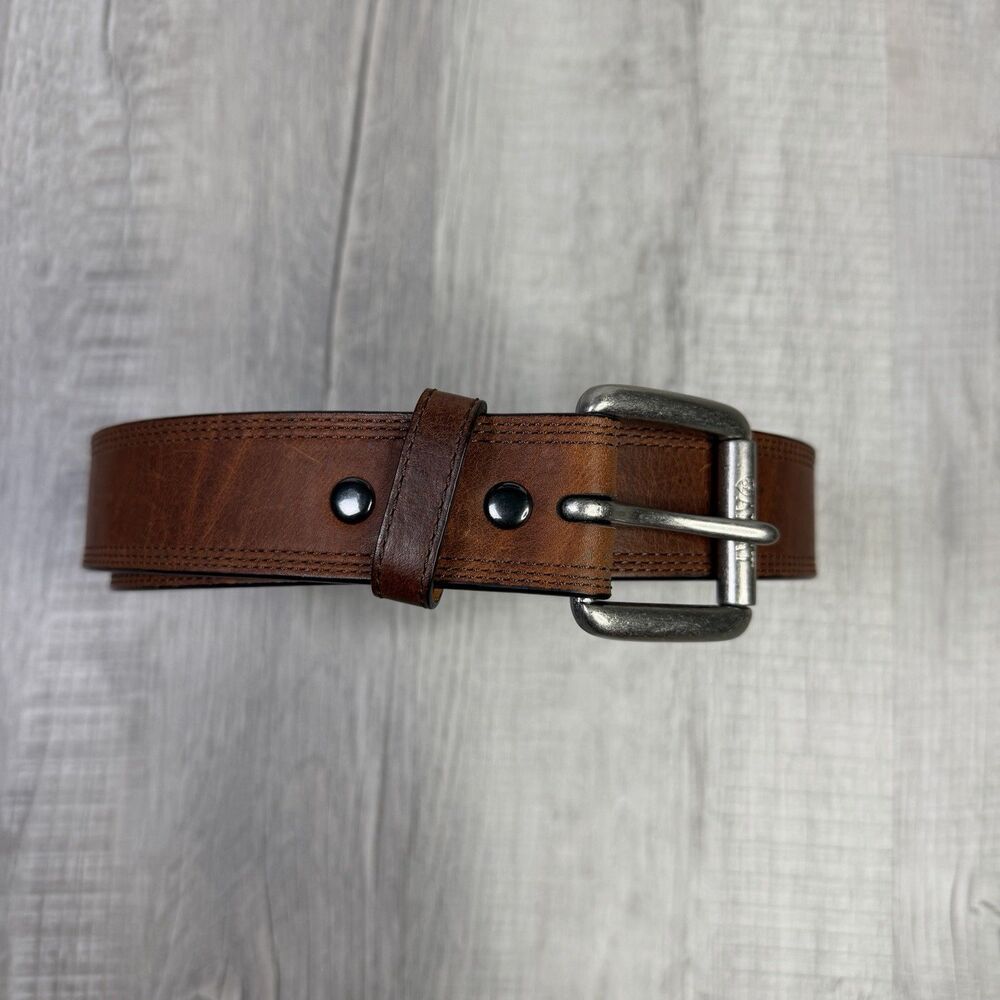 Ariat GripStrip Black Men’s Dress Belt Adjustable Buckle Logo Size 34/85